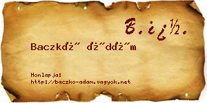 Baczkó Ádám névjegykártya